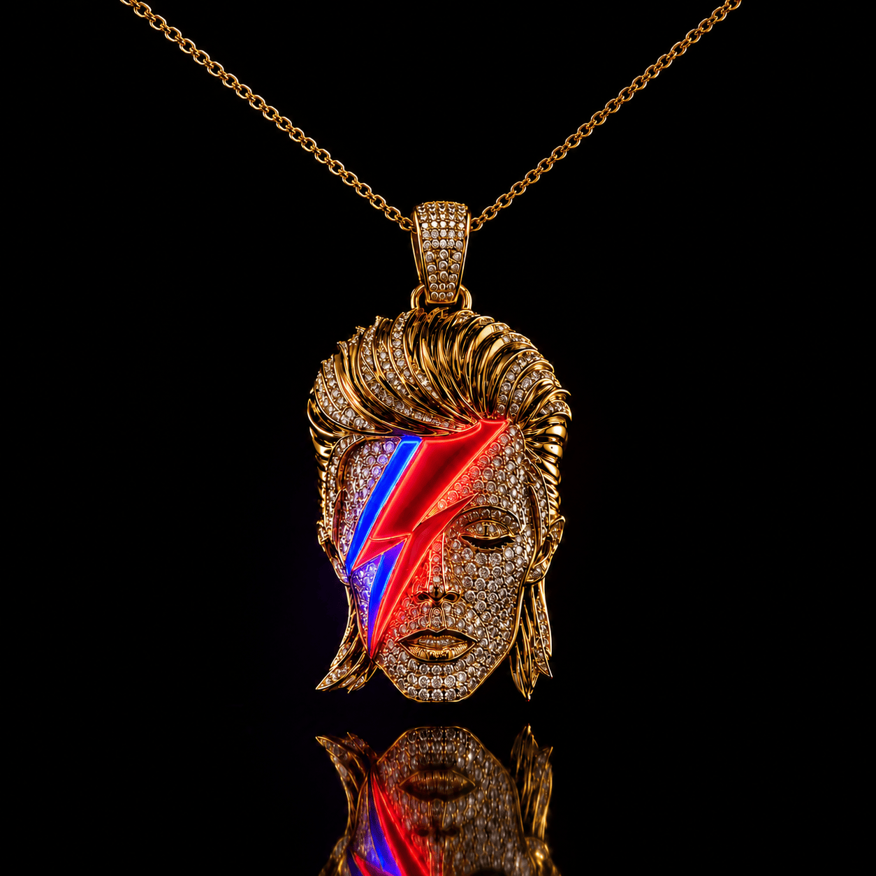DVB Solid Gold Chain with Diamond Pendant BMD
