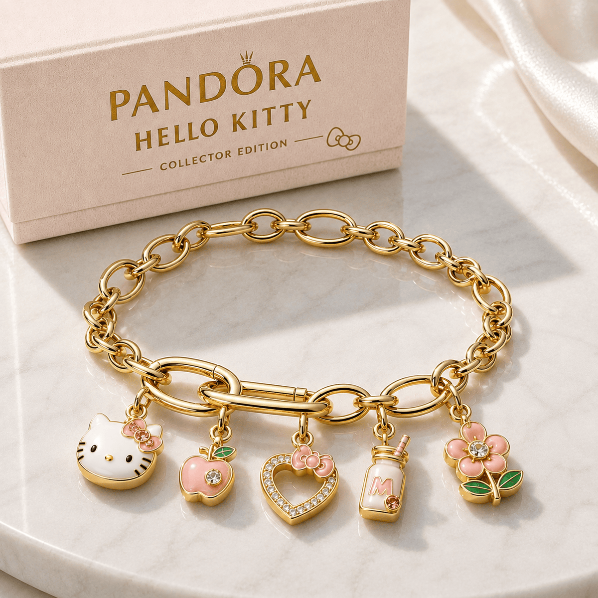 HLKT Gold Charm Bracelet Set BMD