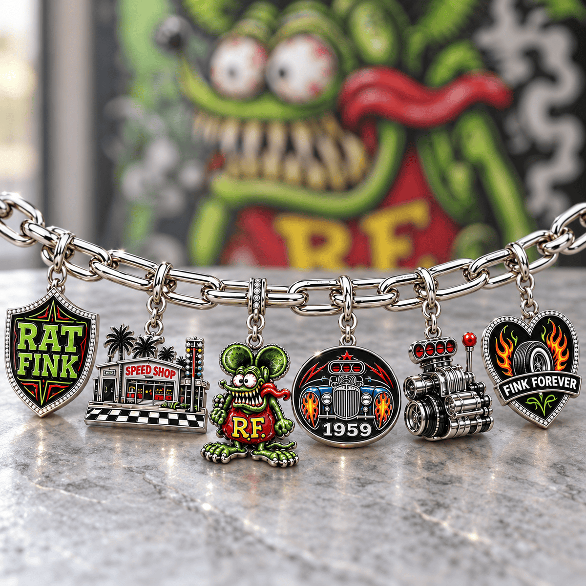 RFK Silver Charm Bracelet Set NTVA