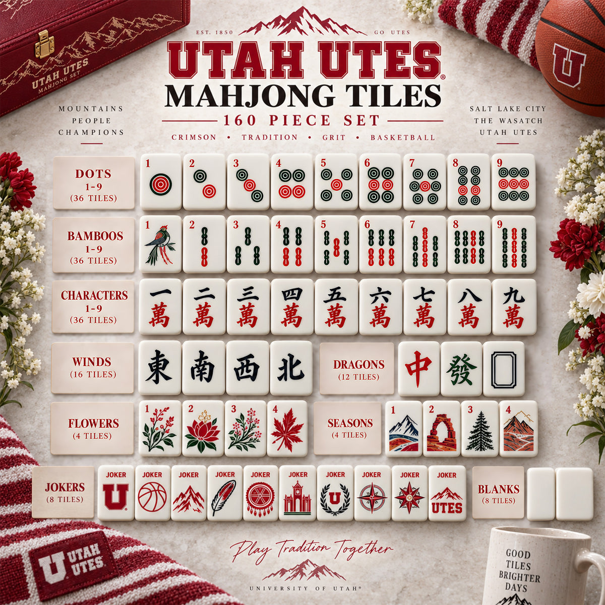 Premium UTUT Mahjong Tiles Set TNSM