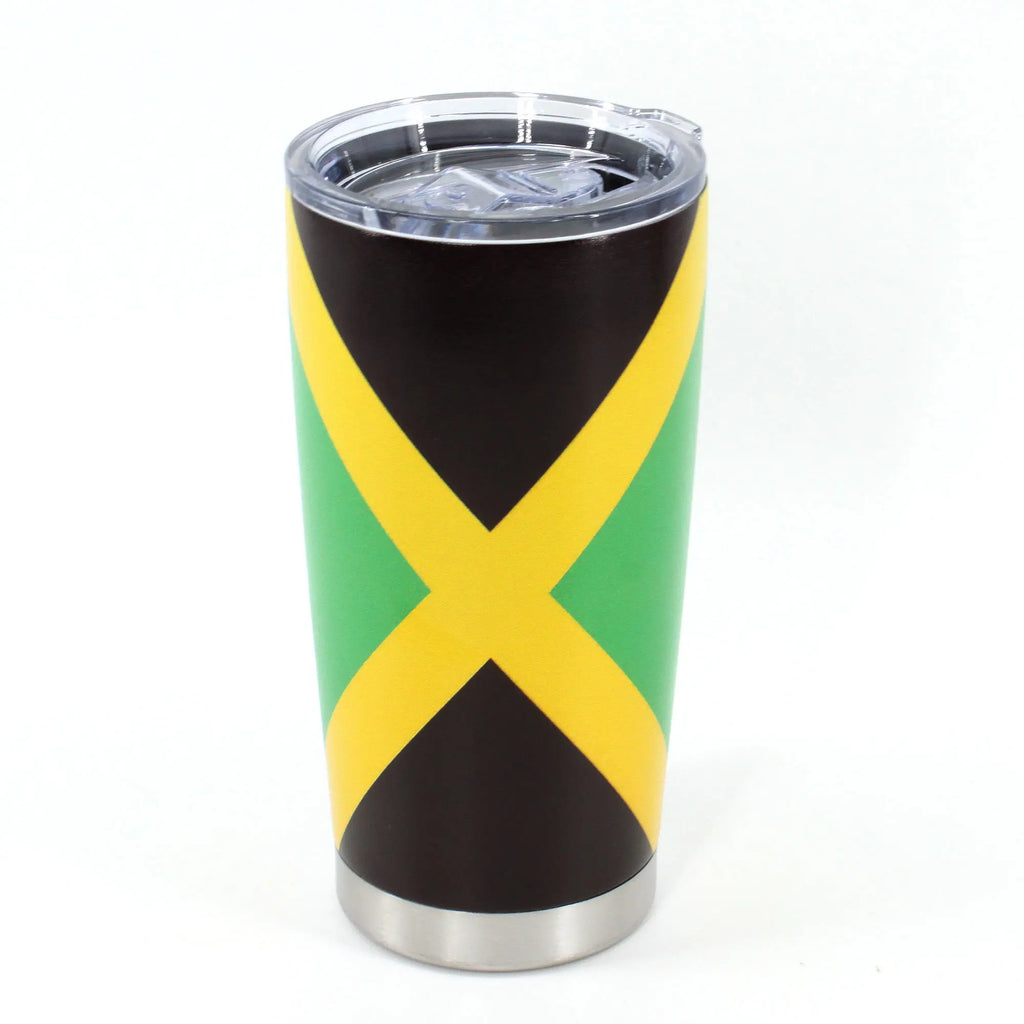 20oz Tumbler With Lid, Stainless Steel Vacuum Insulated Double Wall Travel Tumbler, Durable Insulated Coffee Mug, Jamaican Flag